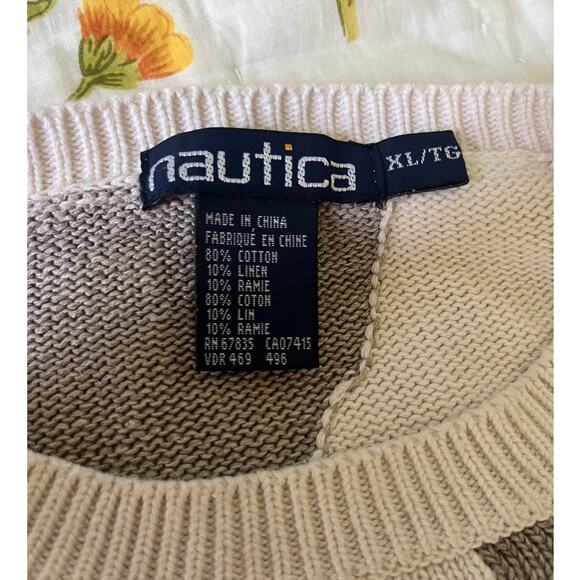 Vintage Nautica Coast Fisherman Crew Deep Sea Swordfish Jacquard Knit Sweater - Picture 2 of 7